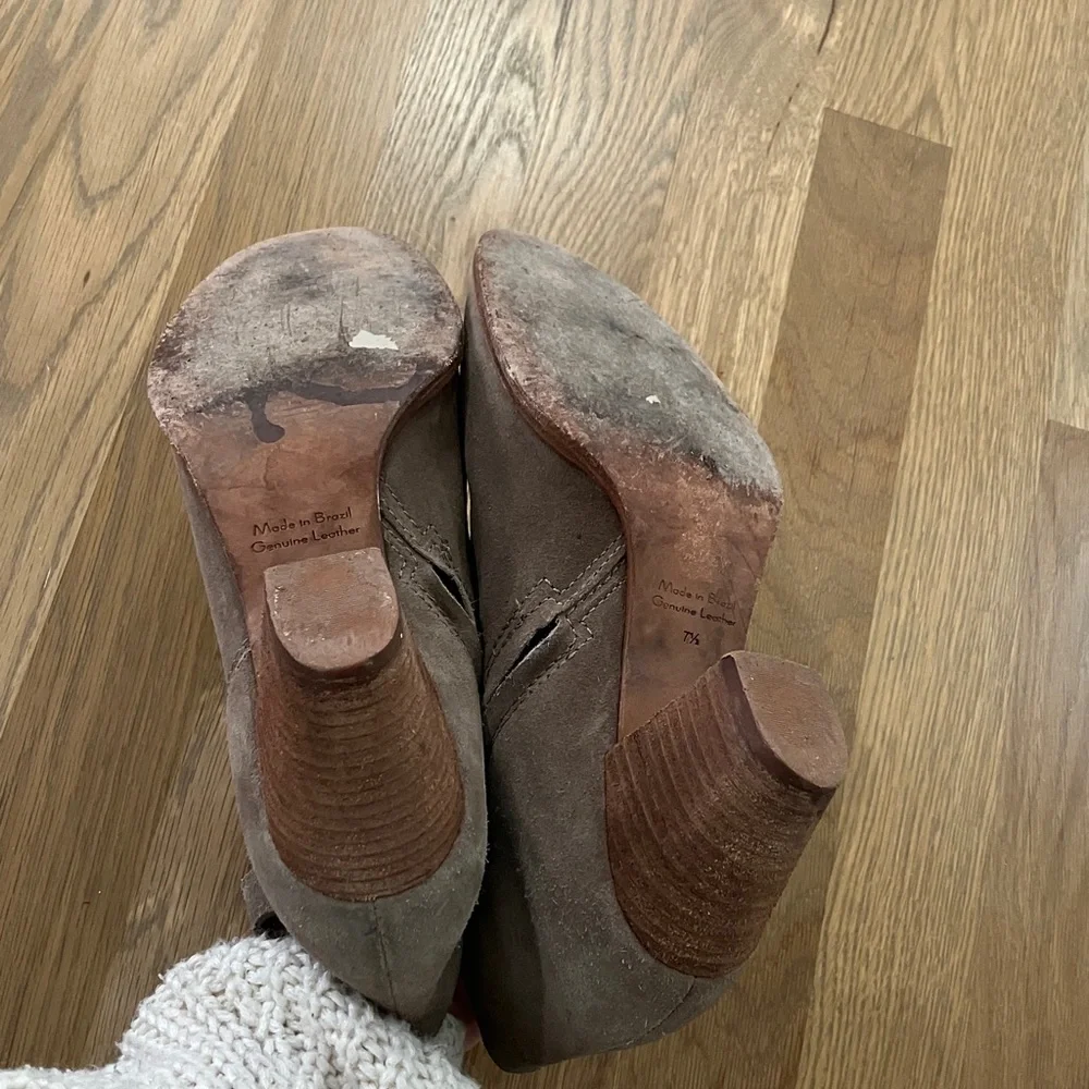 Madewell Women’s Gray Suede Genuine Leather Healed Ankle Boots